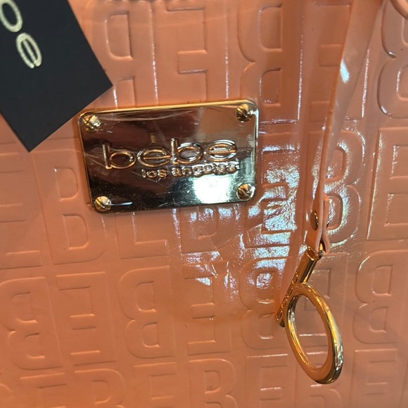 Bebe Peach and gold Mini Bag with Crocodile Embossed Pattern crossbody NWT - Picture 2 of 11